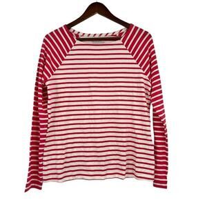 Vineyard Vines white Mixed Stripe Long Sleeve preppy pullover Top Size small